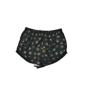 Nike Dri-FIT Women's Plus Size 1X Black Floral Running Shorts Athletic Polyester